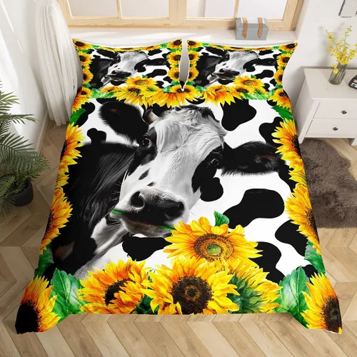 Vista 35 de Juego de funda de edredón con lazo de dibujos animados para niñas, tamaño individual, juegos de ropa de cama de princesa con lazo para niños, 2 Azul