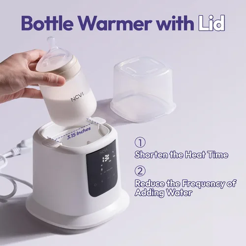 Vista 5 de NCVI Calentador de leche para bebé, calentamiento rápido de 3 minutos, 8 en 1, calentador de bolsas de leche materna para bebés con temporizador