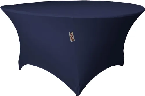 Vista 14 de LA Linen Mantel redondo de elastano, 60 x 30 pulgadas, negro