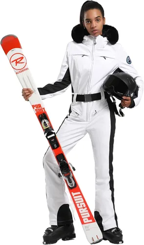 Vista 101 de GSOU SNOW Traje de esquí para mujer, traje de nieve de una pieza, para snowboard, delgado, aislante, impermeable, resistente al viento