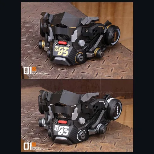 Vista 3 de Topoo Máscara punk futura, máscara táctica para cosplay, accesorios cibernéticos para hombres, mujeres, niños, niñas, Halloween, Navidad, fiesta
