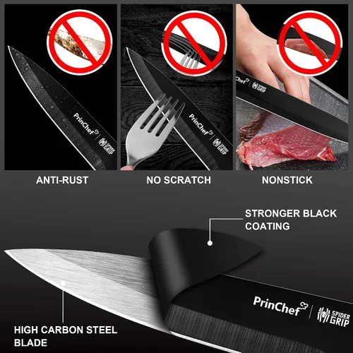 Vista 3 de PrinChef Cuchillo de trinchar para carne, cuchillo de pechuga ultra afilado de 8 pulgadas con funda, cuchillo de acero inoxidable para cortar carne