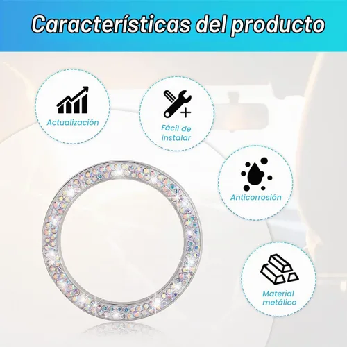 Vista 3 de 2 calcomanías para anillo de botón de arranque de automóvil, doble Doble Multicolor