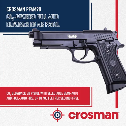 Vista 4 de Crosman PFAM9B Pistola de aire comprimido, impulsada por Co2, completamente automática