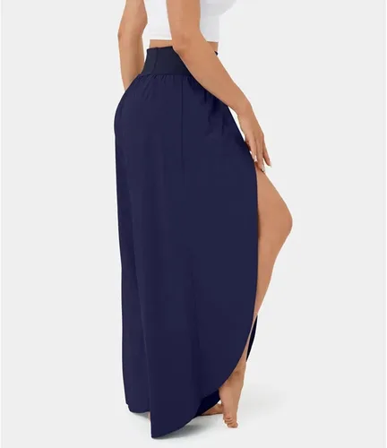 Vista 3 de ZJHANHGKK Pantalones de pierna ancha para mujer, de verano, de cintura alta, color sólido, casual, holgados, para yoga, pilates, talla grande