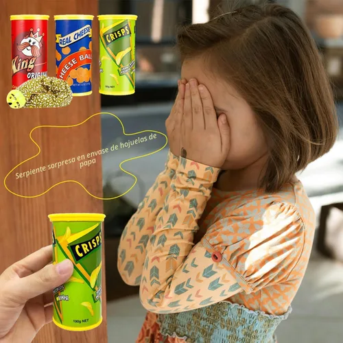 Vista 5 de SnaFununy Lata de Broma de Papas Fritas Serpiente Bromas Salto Resorte Juguete Artículos de Bromista Regalos para Adultos, Bromas Juguetes de Broma