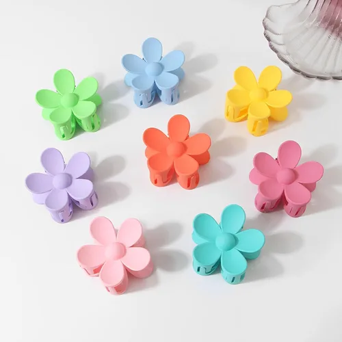 Vista 6 de Pinzas para el cabello con diseño de flores, 8 unidades, lindas y grandes, antideslizantes, pinzas de sujeción fuerte, accesorios para el cabello