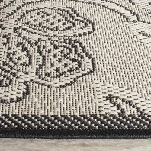 Vista 5 de SAFAVIEH Courtyard Collection - Alfombra de pasillo, 2 pies 3 pulgadas x 6 pies 7 pulgadas, color arena y negro, que no desprende pelusa y de fácil