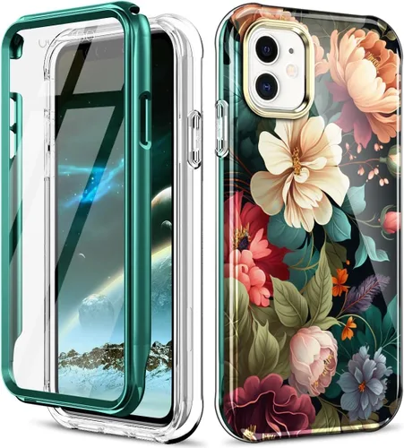 Vista 32 de Bonita funda de mármol para iPhone 11 Pro Max de 6.5 pulgadas, fabricada con protector de pantalla, ligera y elegante, cuerpo completo, a prueba