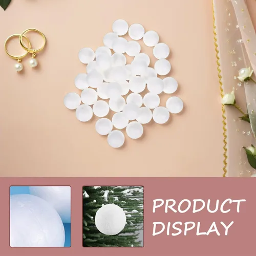 Vista 7 de 500 bolas pequeñas de espuma para manualidades redondas de 0.6 in, bolas lisas blancas para proyectos de suministros de artes y manualidades, boda