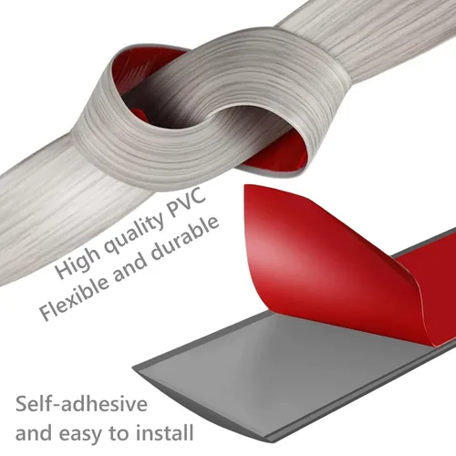 Vista 5 de Tira de suelo laminado de vinilo autoadhesiva, divisor plano de 10 x 2 pulgadas para unir huecos del piso, alfombras, cubiertas de umbral