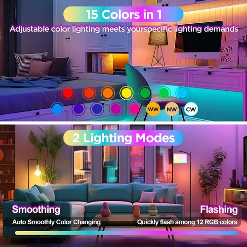 Vista 2 de Yochoice Bombilla de luz recargable con batería operada con control remoto E12, bombilla LED regulable con 15 colores seleccionables y 3