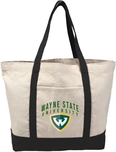 Vista 10 de Campus Lab Bolsa de lona con logotipo primario colegiado con bolsillo externo, bolsa de hombro reutilizable para ir de compras, playa Águilas A&m