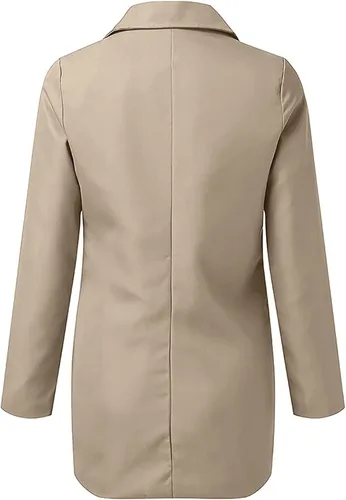 Vista 4 de Chaquetas tipo blazer para mujer, chaqueta de cárdigan de moda con frente abierto, chaqueta casual de manga larga para el trabajo y la oficina