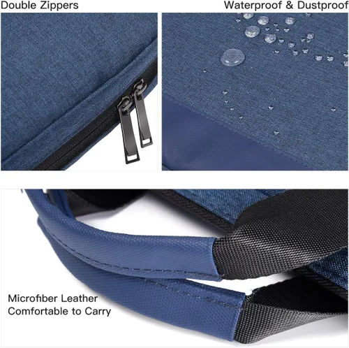 Vista 5 de Maletín resistente al agua con asas para computadora portátil de 11.6"-12.9" para mujer portafolio para Acer R 11 11.6 Chromebook, ASUS Chromebook