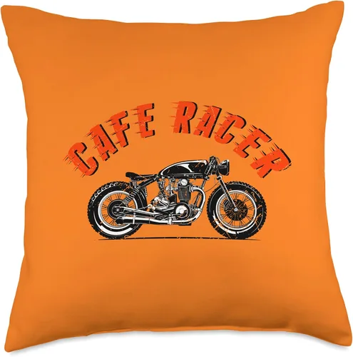 Vista 4 de American Cafe Racer Motorcycle Apparel and Merch Cafe Racer Biker Men Women Adult Teens Boys Girls Kids Youth Throw Pillow, 16x16, Multicolor