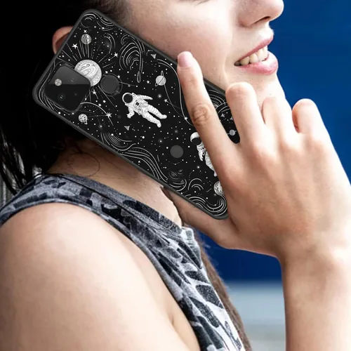 Vista 352 de Funda delgada para Google Pixel 4 XL, funda delgada de silicona de TPU suave a prueba de golpes para Google Pixel 4 XL, astronauta Galaxy
