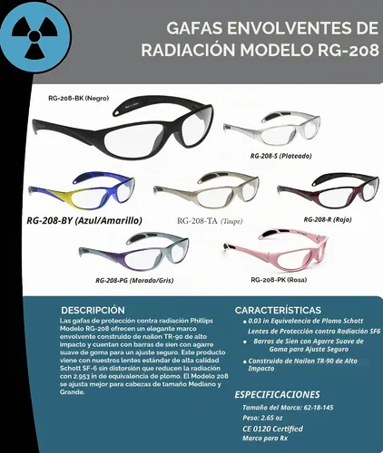 Vista 2 de Schott SF-6 HT Gafas protectoras de rayos X, marco de seguridad Maxx Wrap negro, 2.441 x 0.709 x 5.709 in