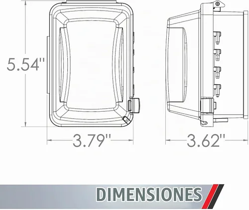 Vista 2 de TayMac MM510C Cubierta para Receptáculo de Una Sola Caja Horizontal/Vertical Resistente a la Intemperie, 3.75 Pulgadas de Profundidad, Transparente