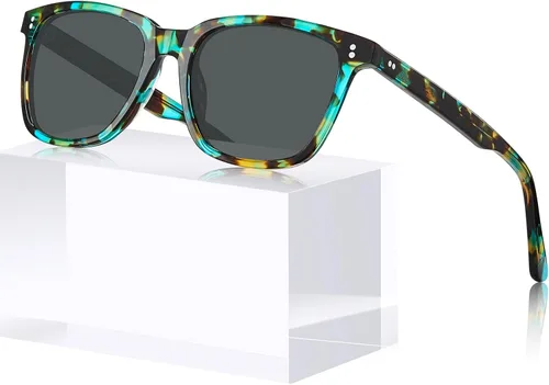 Vista 84 de Carfia Chic - Lentes de sol polarizados para mujer, protección UV400, marco de acetato pulido a mano