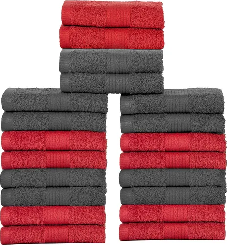 Vista 28 de Ample Decor Juego de 12 toallas de baño de 600 GSM, 100% algodón, 4 toallas de baño, 4 toallas de mano, 4 paños de lavado, absorbentes y suaves