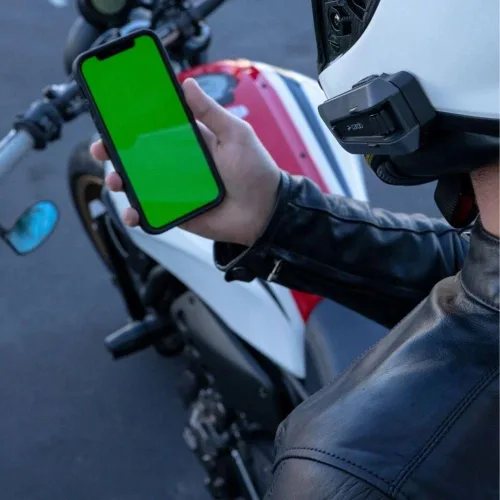 Vista 7 de Cardo PACKTALK Edge - Intercomunicador de auriculares con sistema de comunicación Bluetooth para motocicleta, paquete doble