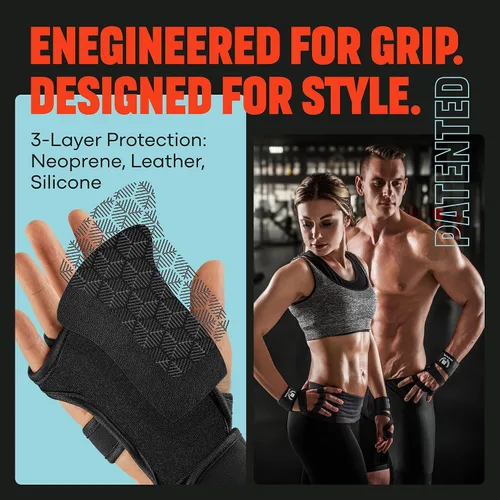 Vista 5 de Mava Sports Guantes de levantamiento de pesas con soporte de muñeca, guantes de entrenamiento, guantes de gimnasio, ideales para entrenamiento