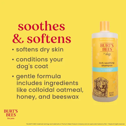Vista 3 de BURT'S BEES FOR PETS Champú calmante para perros, madreselva, 32 onzas líquidas, paquete de 2