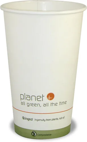 Vista 8 de Planet+ Vaso caliente laminado PLA 100% compostable, 4 onzas, caja de 1000