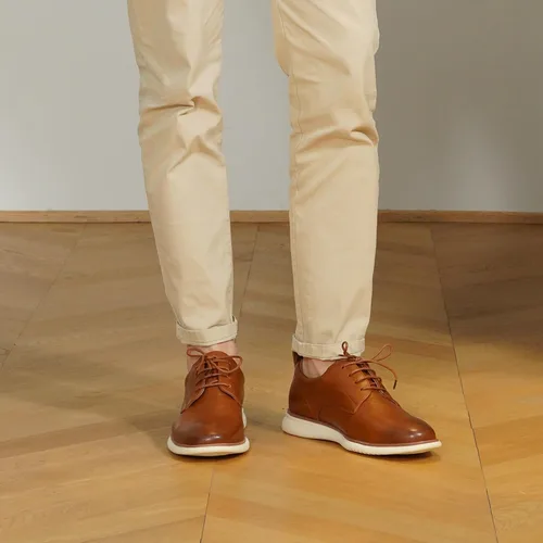 Vista 3 de Jousen Zapatos de vestir para hombre, Oxford, casuales, retro, clásicos, cómodos, formales, Derby, negocios, zapatos de vestir para hombres