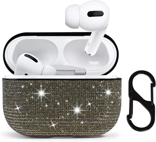 Vista 6 de Funda protectora para AirPods Pro con purpurina brillante para AirPods Pro, bonita funda protectora para AirPods Pro, color rojo
