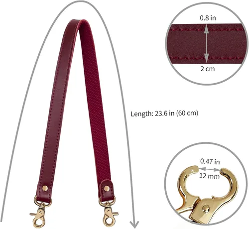 Vista 29 de Allzedream - Bolsa de hombro de repuesto de lona de cuero auténtico, 2