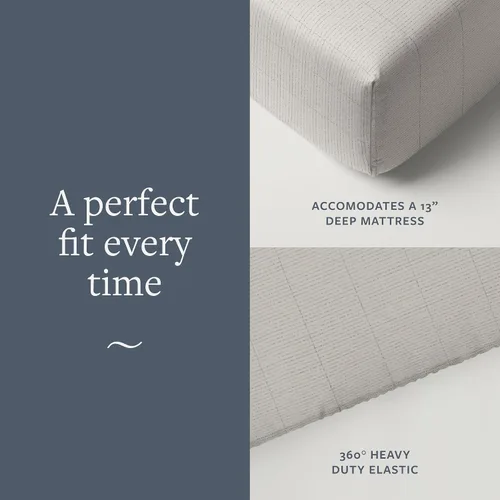 Vista 4 de Sábana ajustable GroundLuxe de fibra de plata 10% orgánica