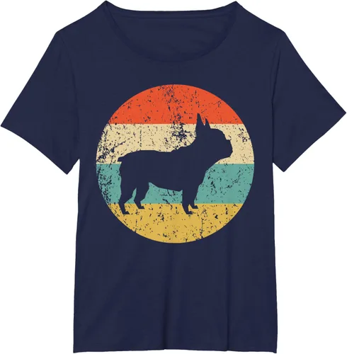 Vista 22 de Camiseta de perro retro de Bulldog Francés Negro