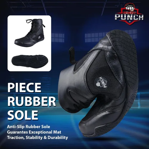 Vista 5 de Rightpunch - Zapatos de boxeo transpirables para hombres, mujeres y jóvenes Zapatos de boxeo antideslizantes y ligeros con suela de goma