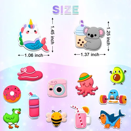 Vista 2 de Cute Kawaii Shoe Charms 30100 PCS Teens Girls Boys Kids Decoration Party Gifts Accessories Charms