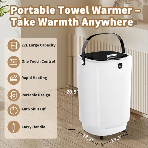 Vista 6 de Calentadores de Toallas para Cubo de Baño, Calentador Caliente de Toallas de Spa Grande de Lujo Estilo Cubo - Toallas Calientes en 10 Minutos - Cabe