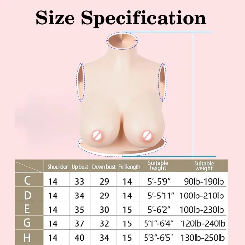 Vista 8 de Formas de pechos de talla grande, pechera de silicona B-S Cup Fake Boobs para travestis, transgénero, drag queen cosplay