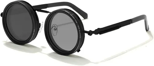 Vista 10 de willochra Gafas de sol ajustables 1-9 lentes de filtro Moonglass-Nd ajustables tinte redondeado gafas polarizadas para hombres C2