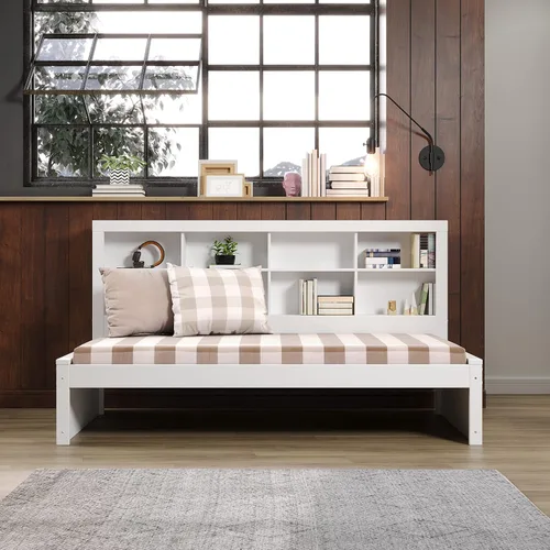 Vista 6 de Donco Kids Equable Modern - Estantería doble con acabado blanco