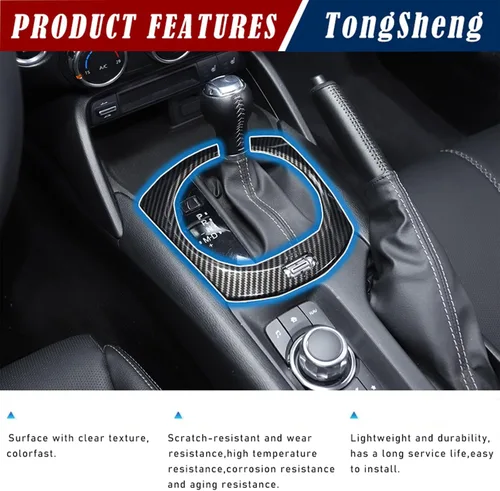 Vista 4 de Adhesivos para moldura de panel de engranajes de control de ABS para automóvil, marco de engranajes de control de automóvil, calcomanías para Mazda