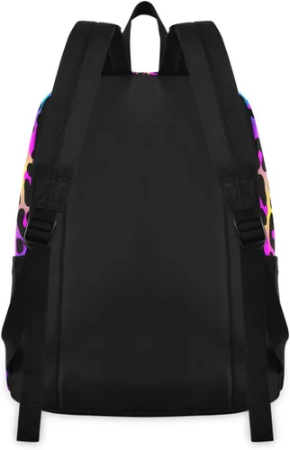 Vista 3 de Mochila de viaje, Koala floral sin costuras, ligera, mochila escolar para estudiantes, adolescentes, niñas y niños, Impresión de leopardo