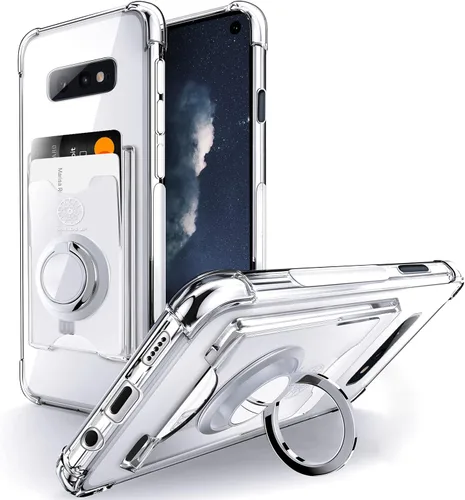 Vista 35 de Shields Up Funda para Samsung Galaxy S10, Galaxy S10, funda minimalista con tarjetero [3 tarjetas] y soporte de anillo, [protección contra caídas]