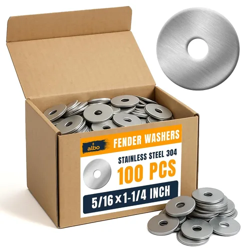 Vista 15 de 20 piezas arandelas planas de guardabarros de acero inoxidable de 1/2" x 2" para pernos y tornillos, herrajes de acero inoxidable 304