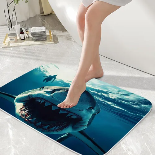 Vista 8 de Retro Racer - Alfombra de baño moderna para motocicleta, bañera, terciopelo coral, tapete de ducha antideslizante, juego de decoración de franela