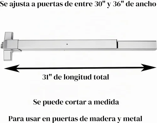 Vista 5 de Dynasty Hardware Dispositivo de salida de pánico de barra de empuje de aluminio Barra comercial del pánico para las puertas de salida