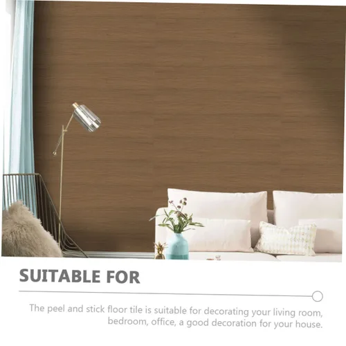 Vista 7 de Azulejos de madera de grano de madera, adhesivos para pisos, adhesivos para pisos, calcomanías decorativas para el suelo, para dormitorio, tablones