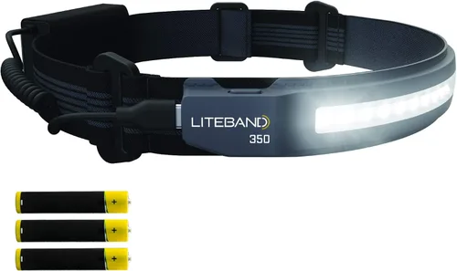 Vista 7 de OPTIMAL VENTURES Linterna Frontal LED Liteband Súper Ligera Flex de 300 Lúmenes, Lámpara de Cabeza Brillante, Linternas Frontales con Pilas AAA