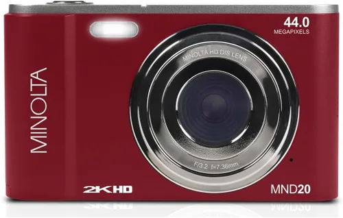 Vista 6 de Minolta MND20 44 MP 2.7K Ultra HD Cámara digital con caja de cámara Slinger (rojo)