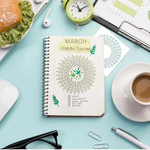 Vista 5 de 16 plantillas de diario para suministros de diarios con puntos, plantillas de Happy Planner para manualidades, plantillas de dibujo para diarios
